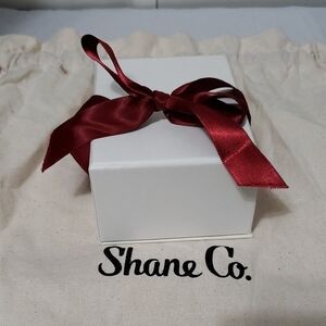 Shane Co. "EMPTY" White Gift Box with Red Ribbon and Dust Bag (3)
